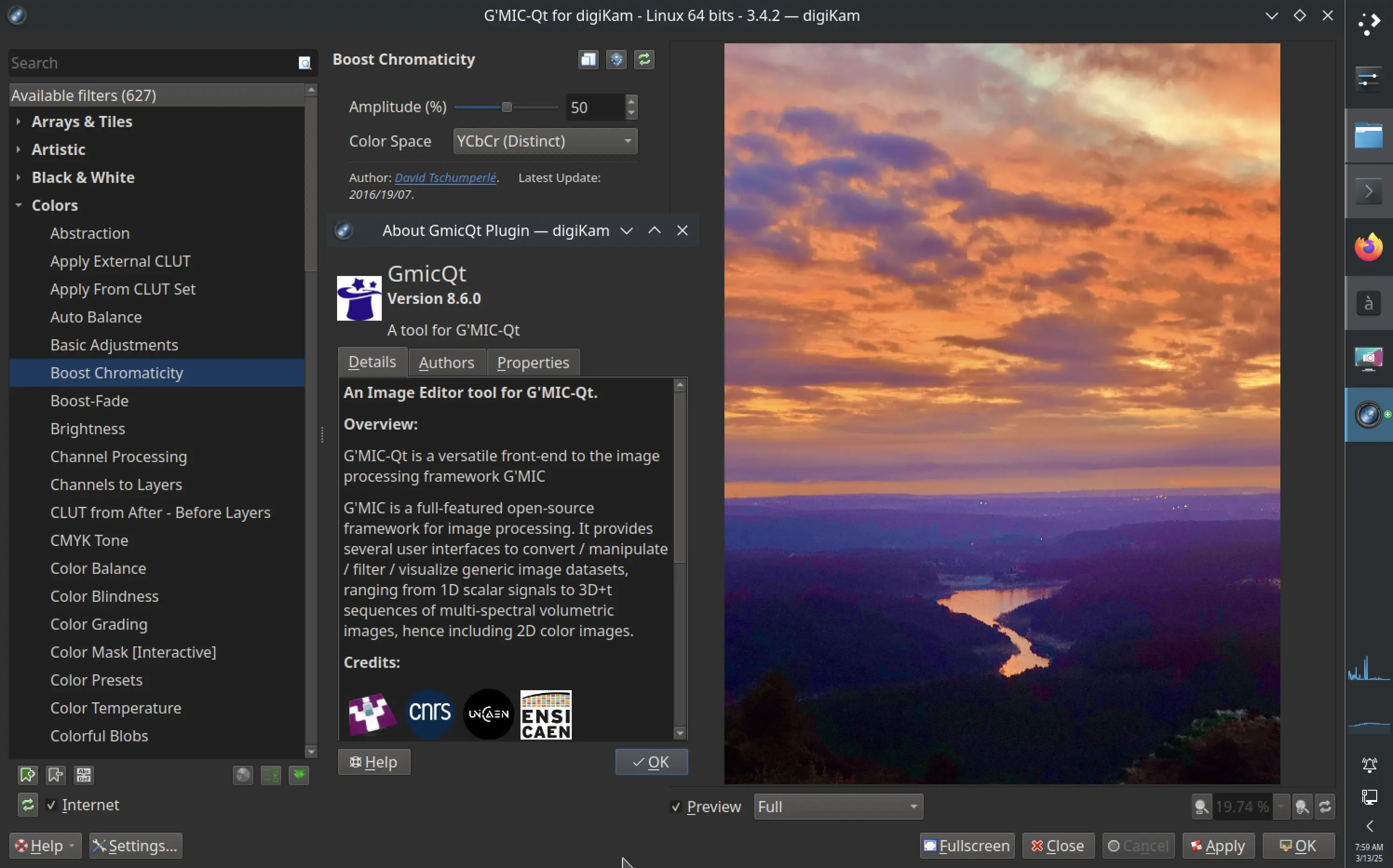 digiKam 8.6.0 G&rsquo;MIC-Qt plugin
